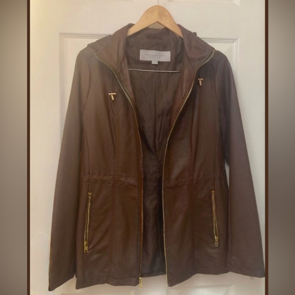 Marc New York Faux Leather Jacket, Brown – Size Medium
